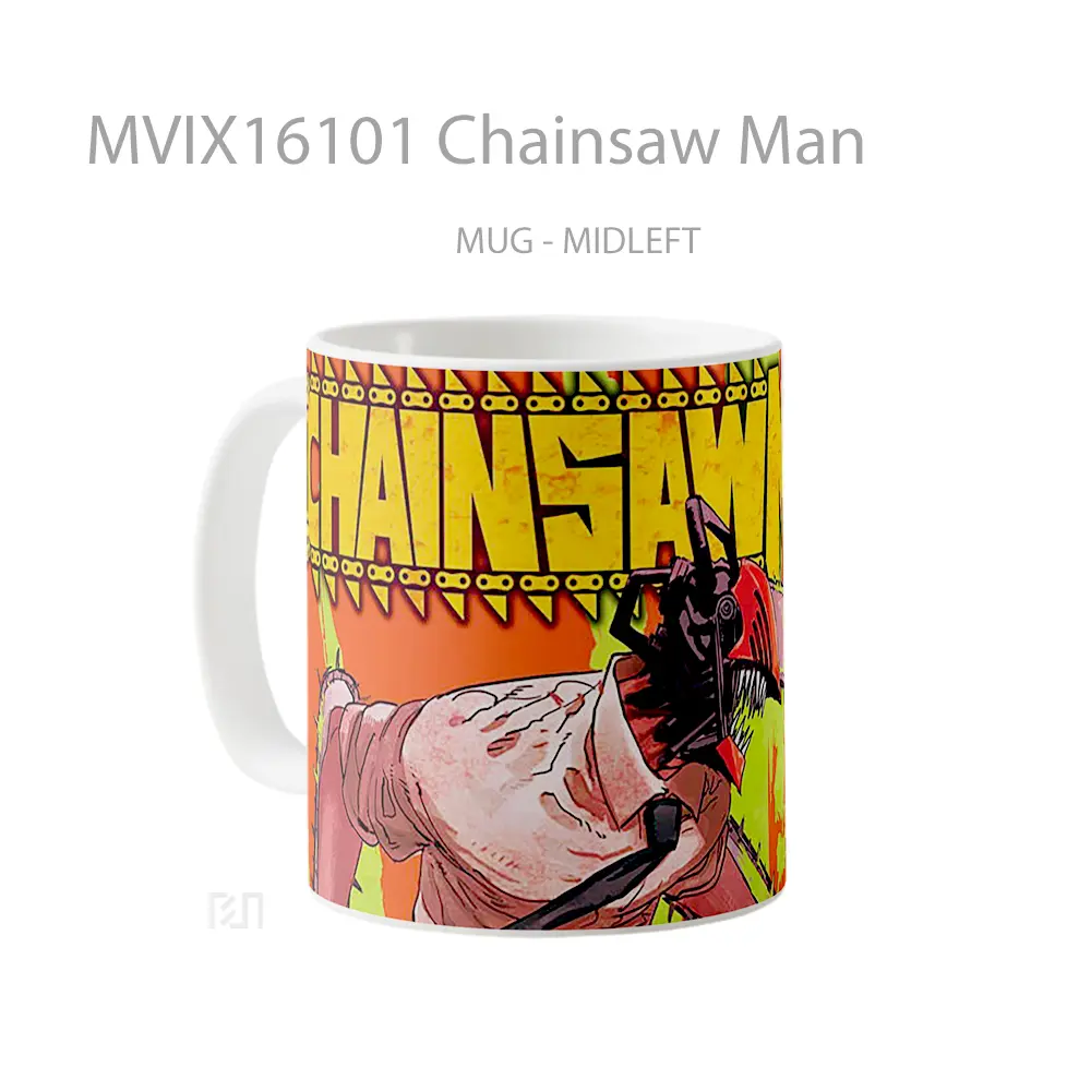 Mug Chainsaw Man Full Wrap Lanscape - All-side / Desain