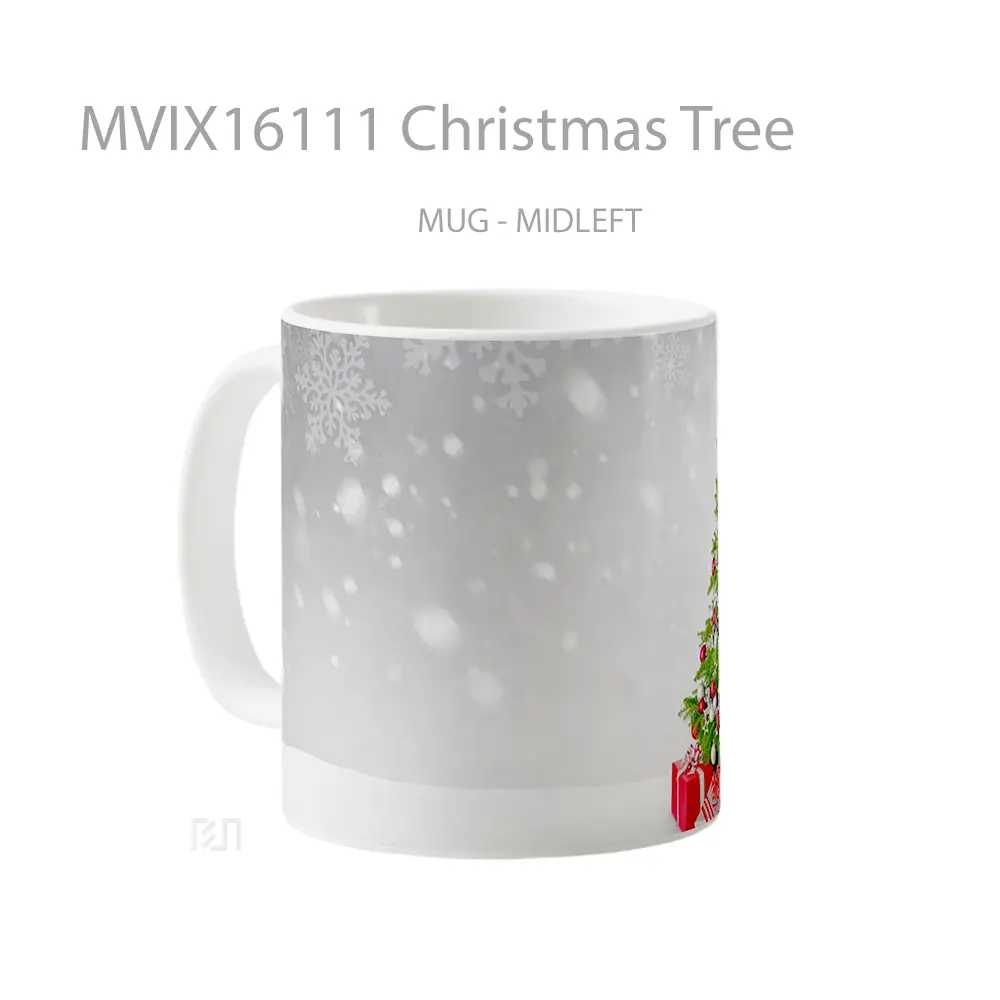 Mug Christmas Tree Full Wrap Lanscape - All-side / Desain
