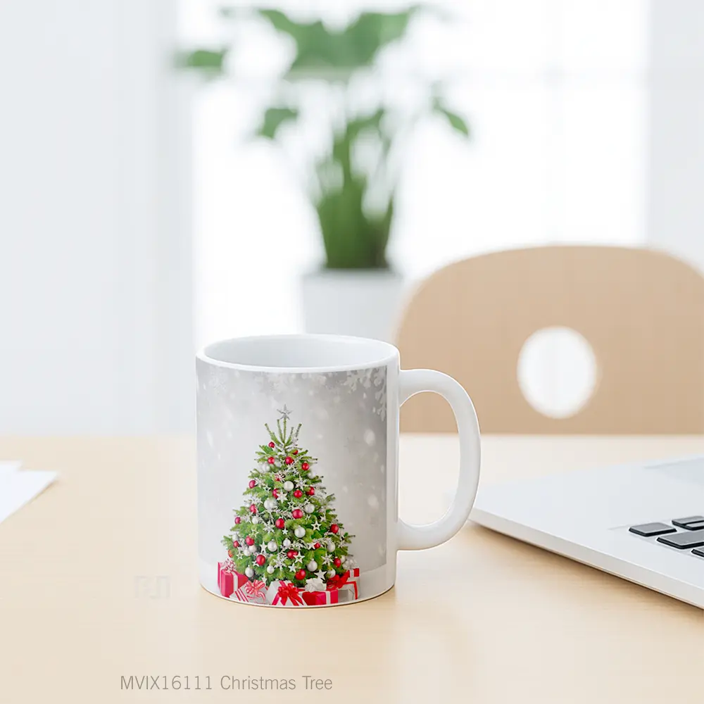Mug Christmas Tree Full Wrap Lanscape - All-side / Desain