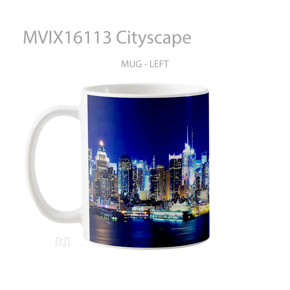 Mug Cityscape Full Wrap Lanscape - All-side / Desain