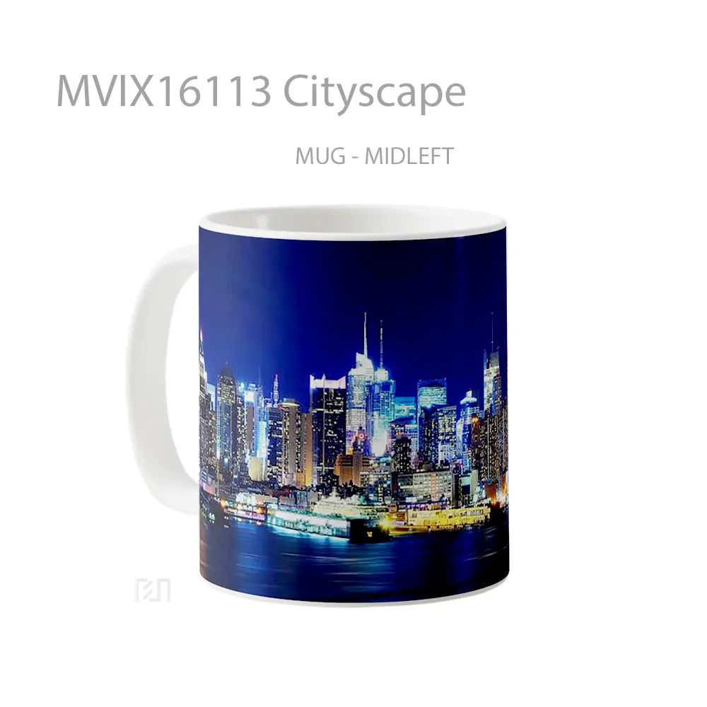 Mug Cityscape Full Wrap Lanscape - All-side / Desain