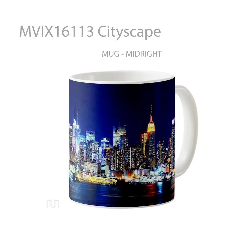 Mug Cityscape Full Wrap Lanscape - All-side / Desain