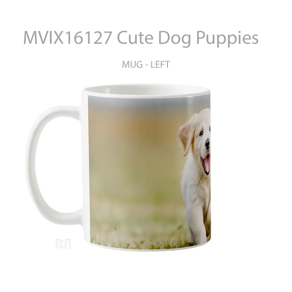 Mug Cute Dog Puppies Full Wrap Lanscape - All-side / Desain