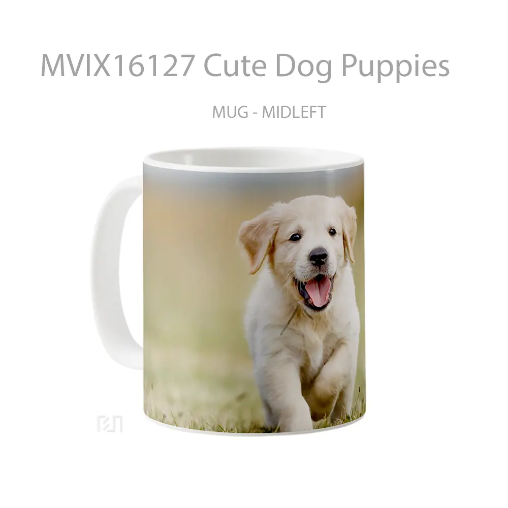 Mug Cute Dog Puppies Full Wrap Lanscape - All-side / Desain