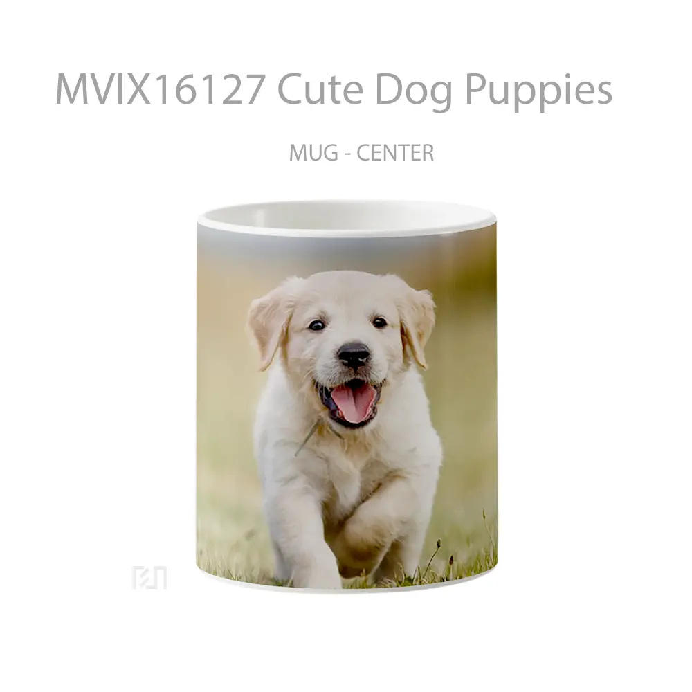 Mug Cute Dog Puppies Full Wrap Lanscape