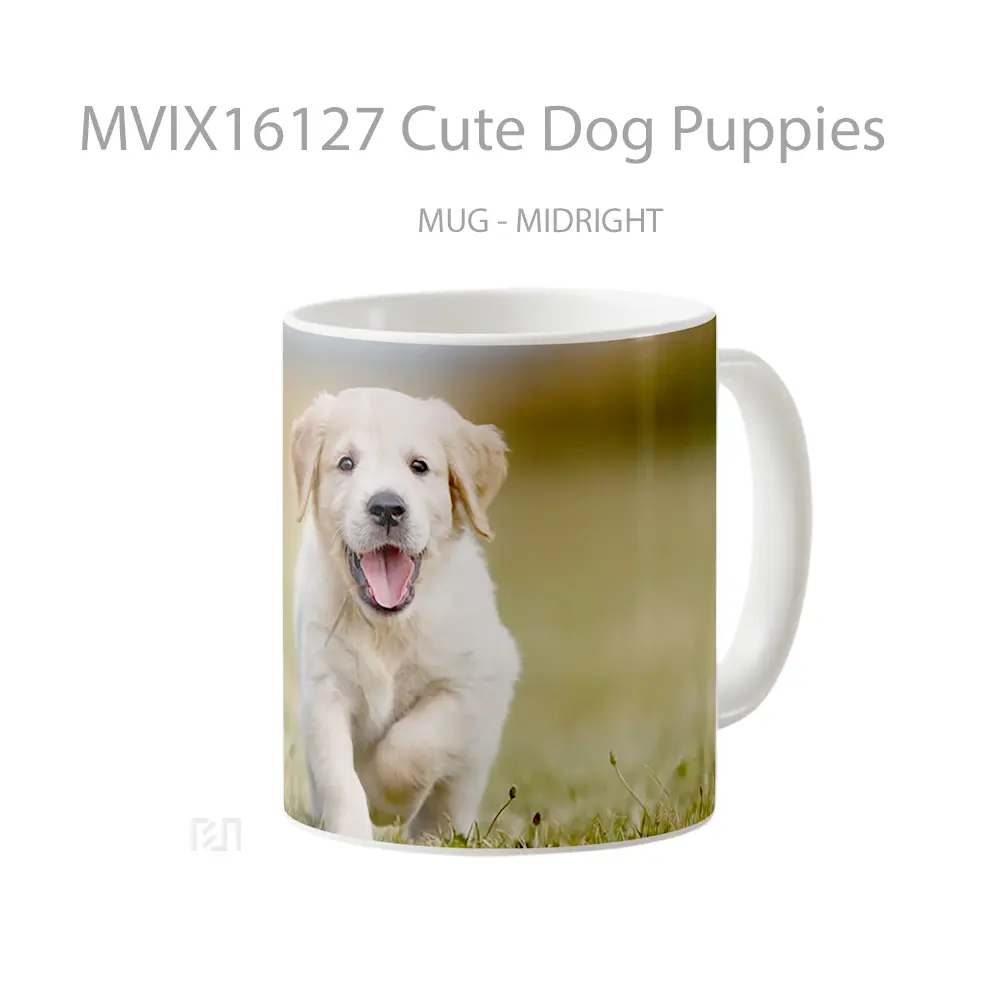 Mug Cute Dog Puppies Full Wrap Lanscape - All-side / Desain