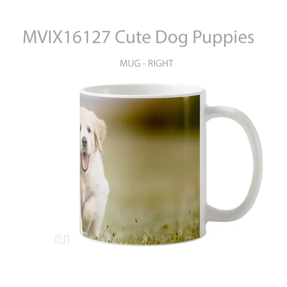 Mug Cute Dog Puppies Full Wrap Lanscape - All-side / Desain