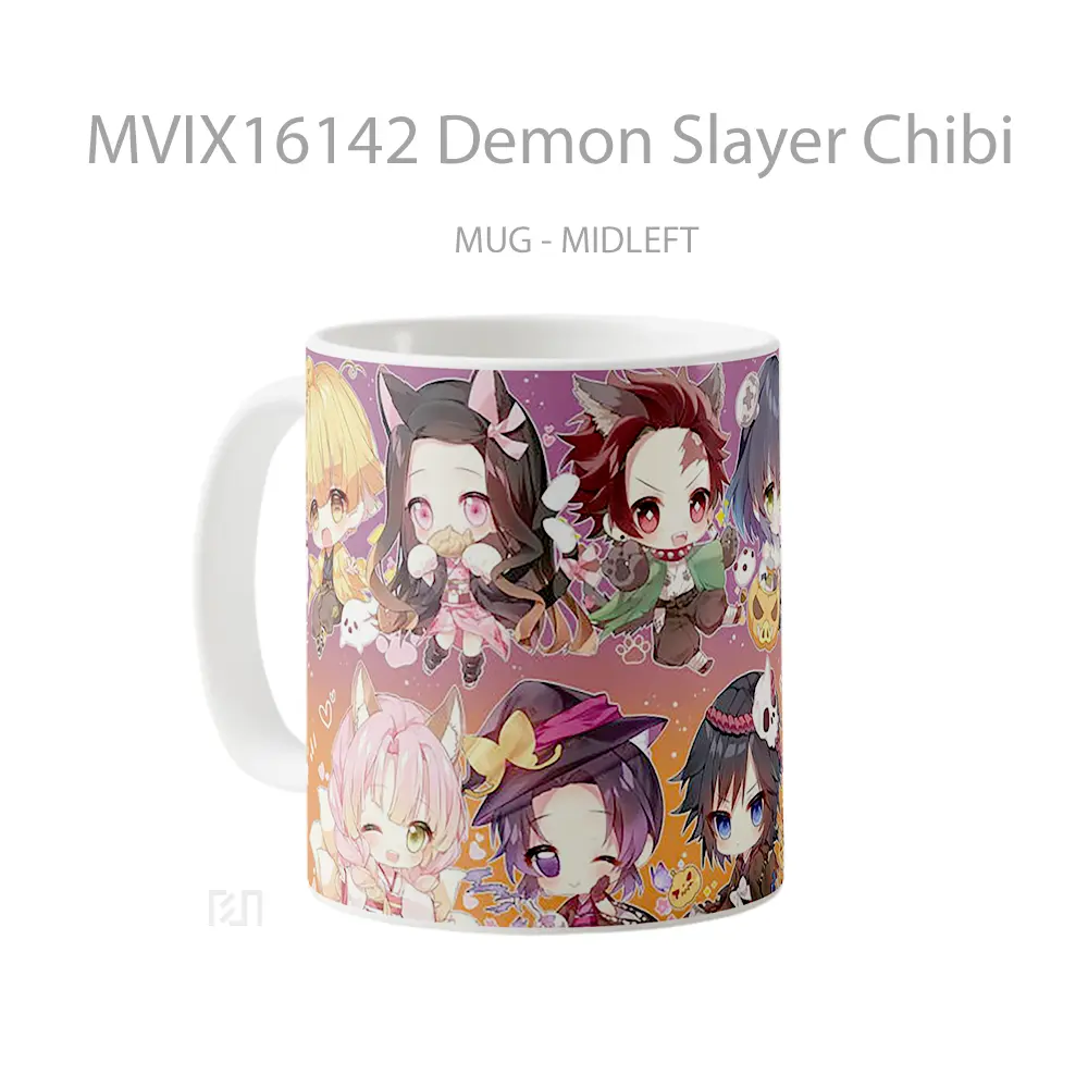 Mug Demon Slayer Chibi Full Wrap Lanscape - All-side / Desain