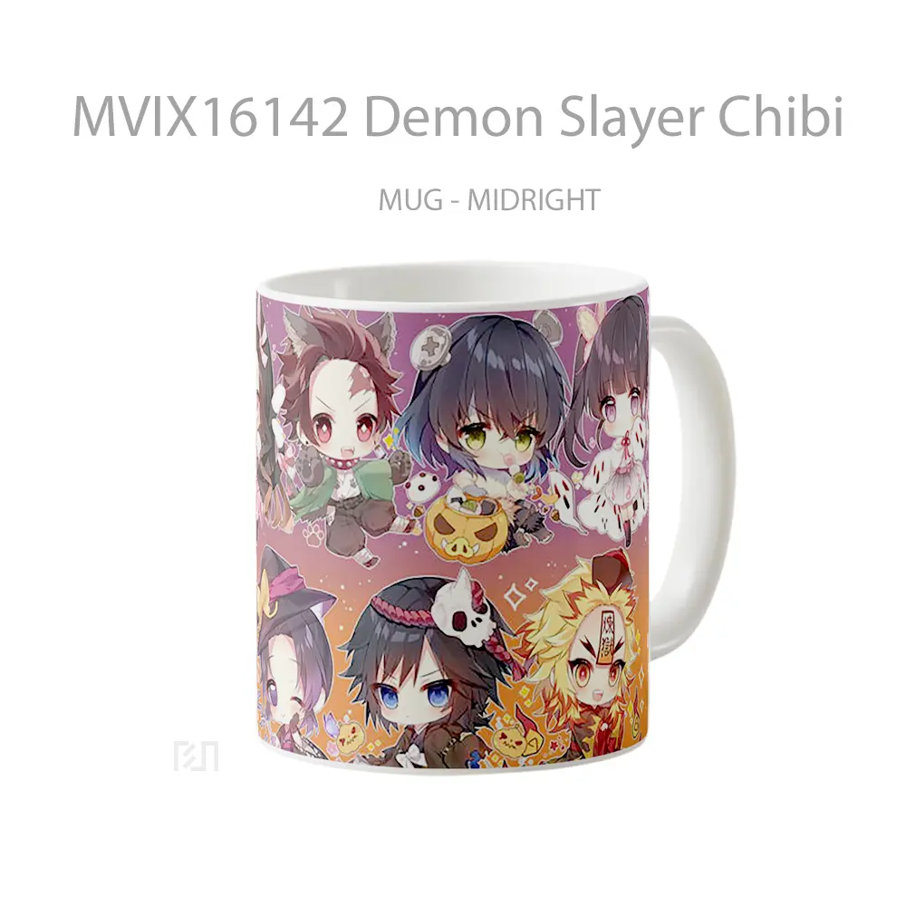 Mug Demon Slayer Chibi Full Wrap Lanscape - All-side / Desain