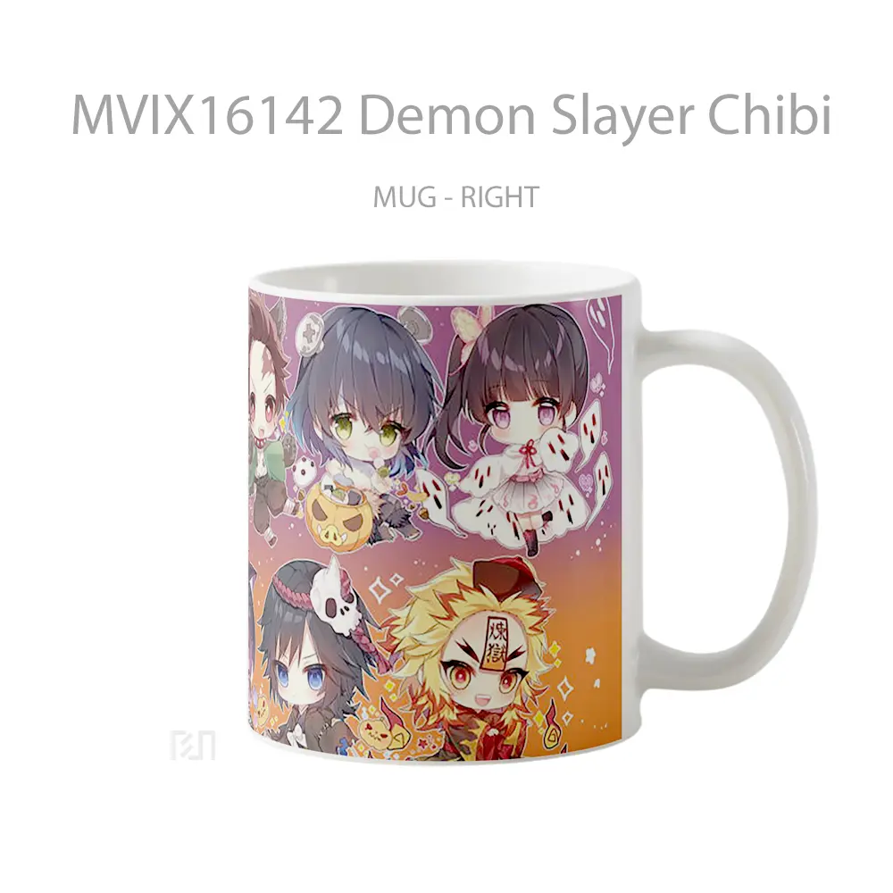 Mug Demon Slayer Chibi Full Wrap Lanscape - All-side / Desain