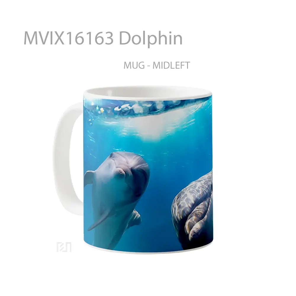 Mug Dolphin Full Wrap Lanscape - All-side / Desain