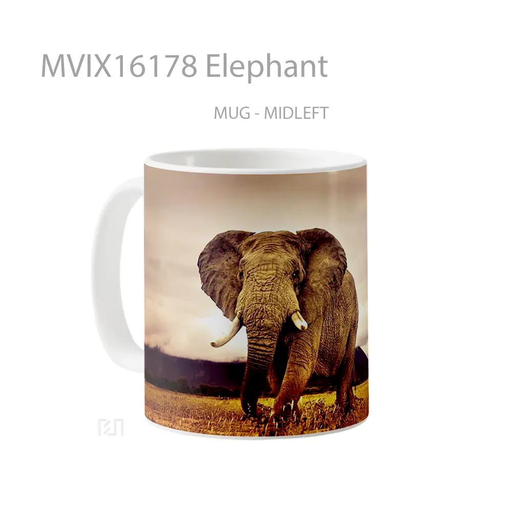 Mug Elephant Full Wrap Lanscape - All-side / Desain