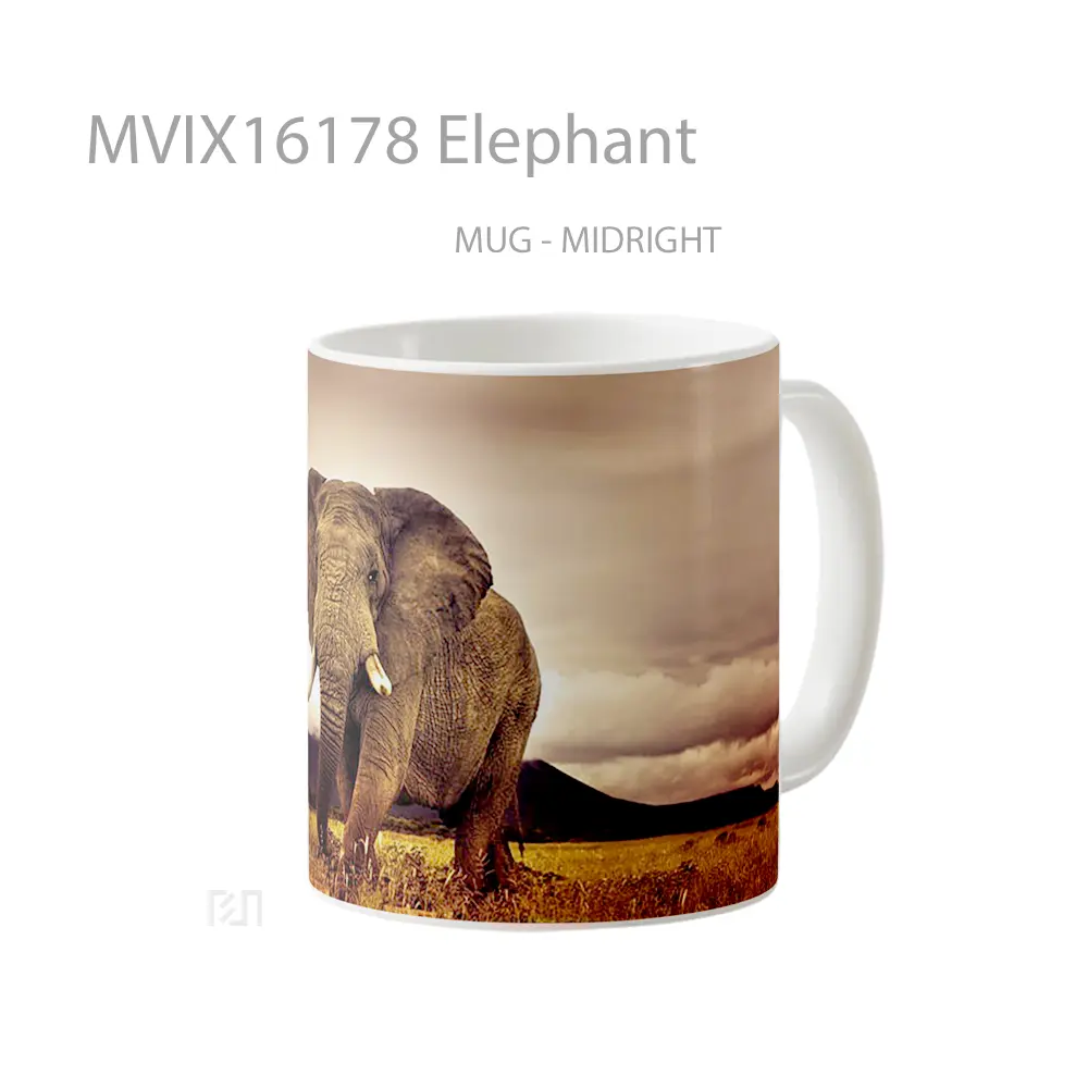 Mug Elephant Full Wrap Lanscape - All-side / Desain