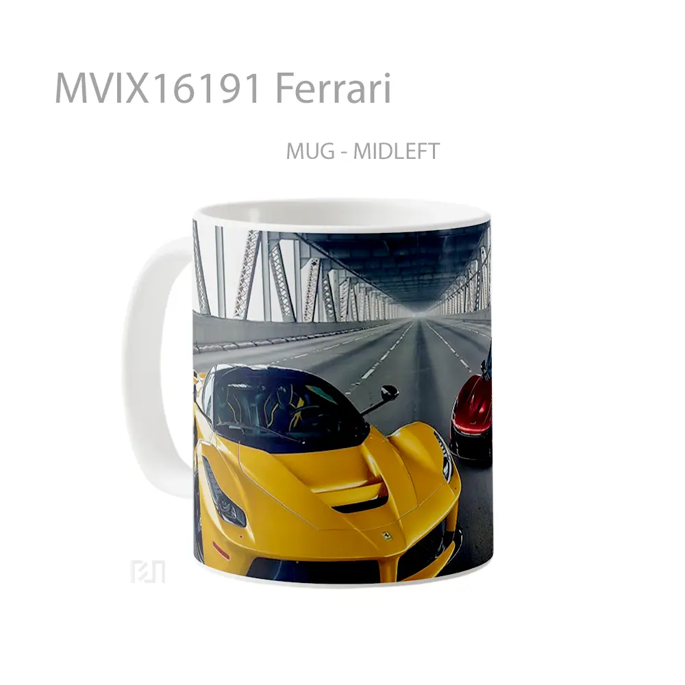 Mug Ferrari Full Wrap Lanscape - All-side / Desain