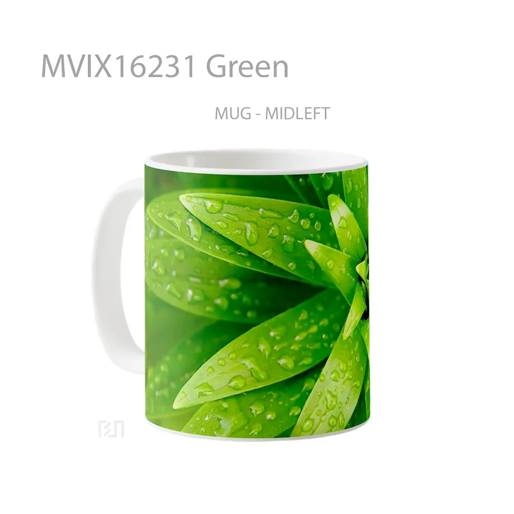 Mug Green Full Wrap Lanscape - All-side / Desain