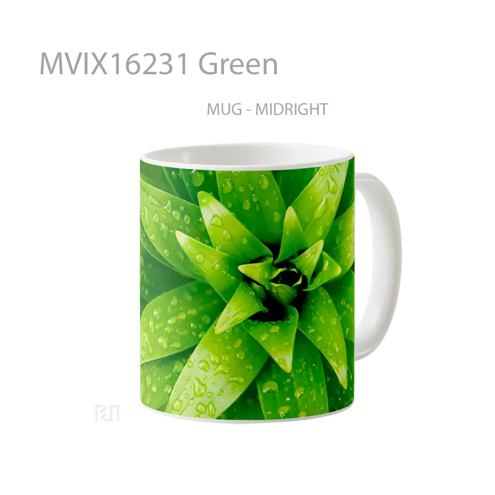 Mug Green Full Wrap Lanscape - All-side / Desain