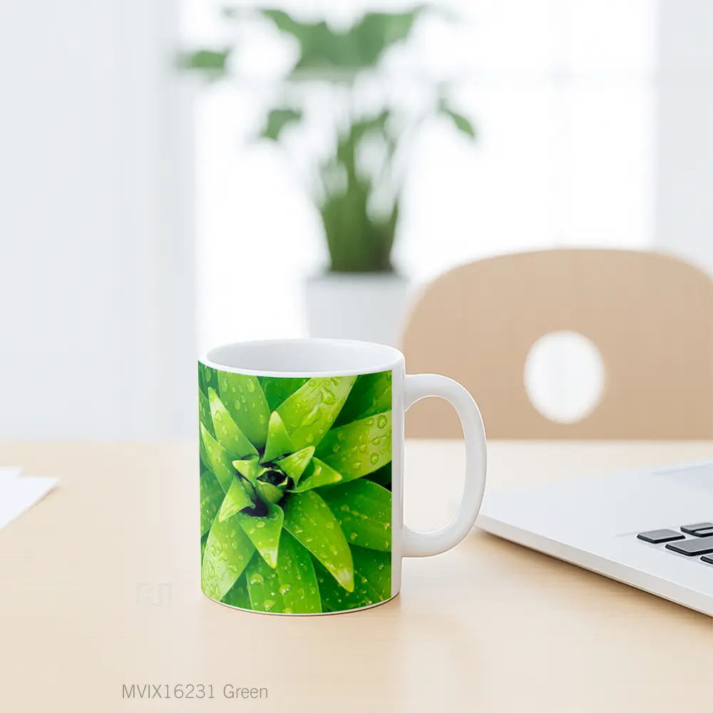 Mug Green Full Wrap Lanscape - All-side / Desain