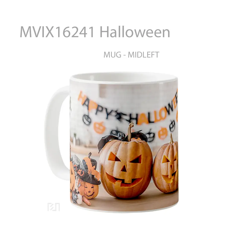 Mug Halloween Full Wrap Lanscape - All-side / Desain