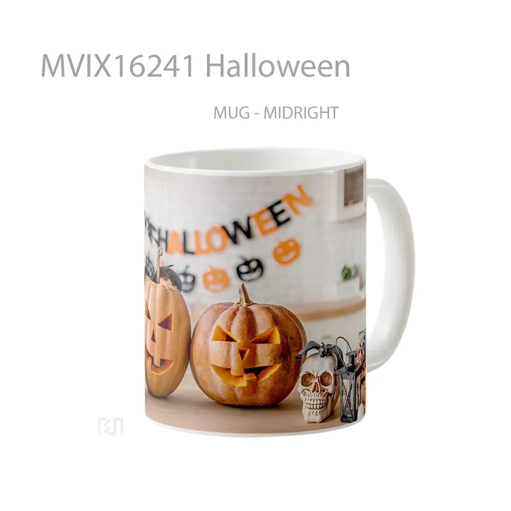 Mug Halloween Full Wrap Lanscape - All-side / Desain