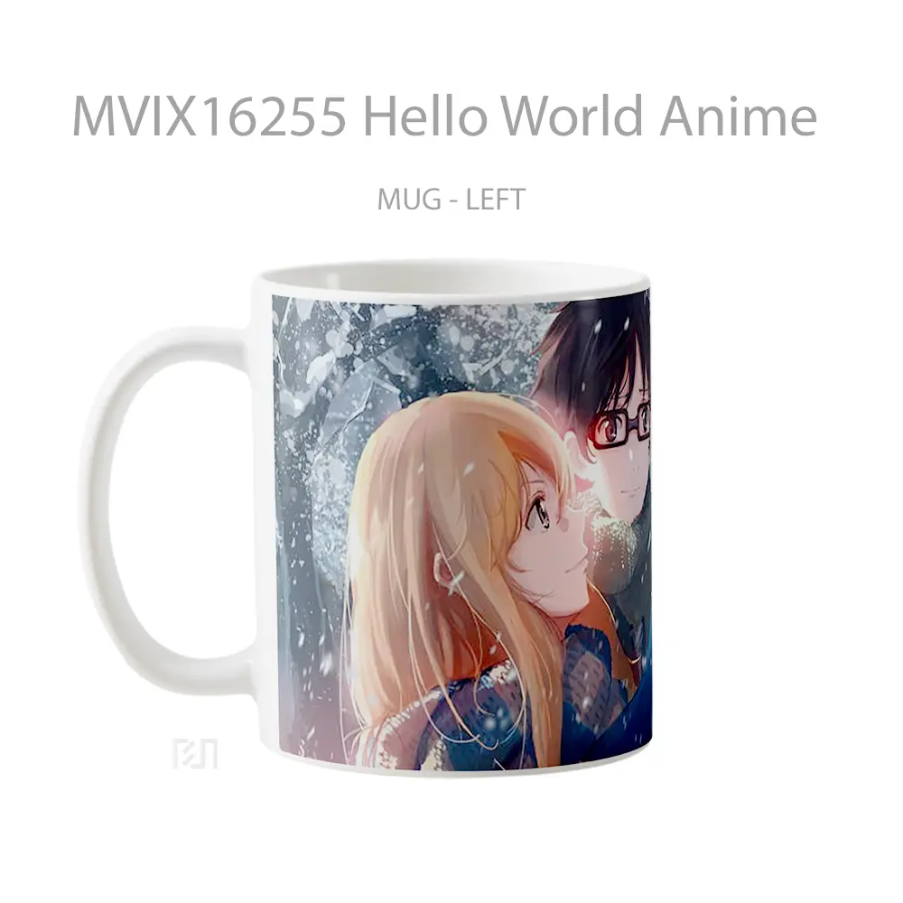 Mug Hello World Anime Full Wrap Lanscape - All-side / Desain