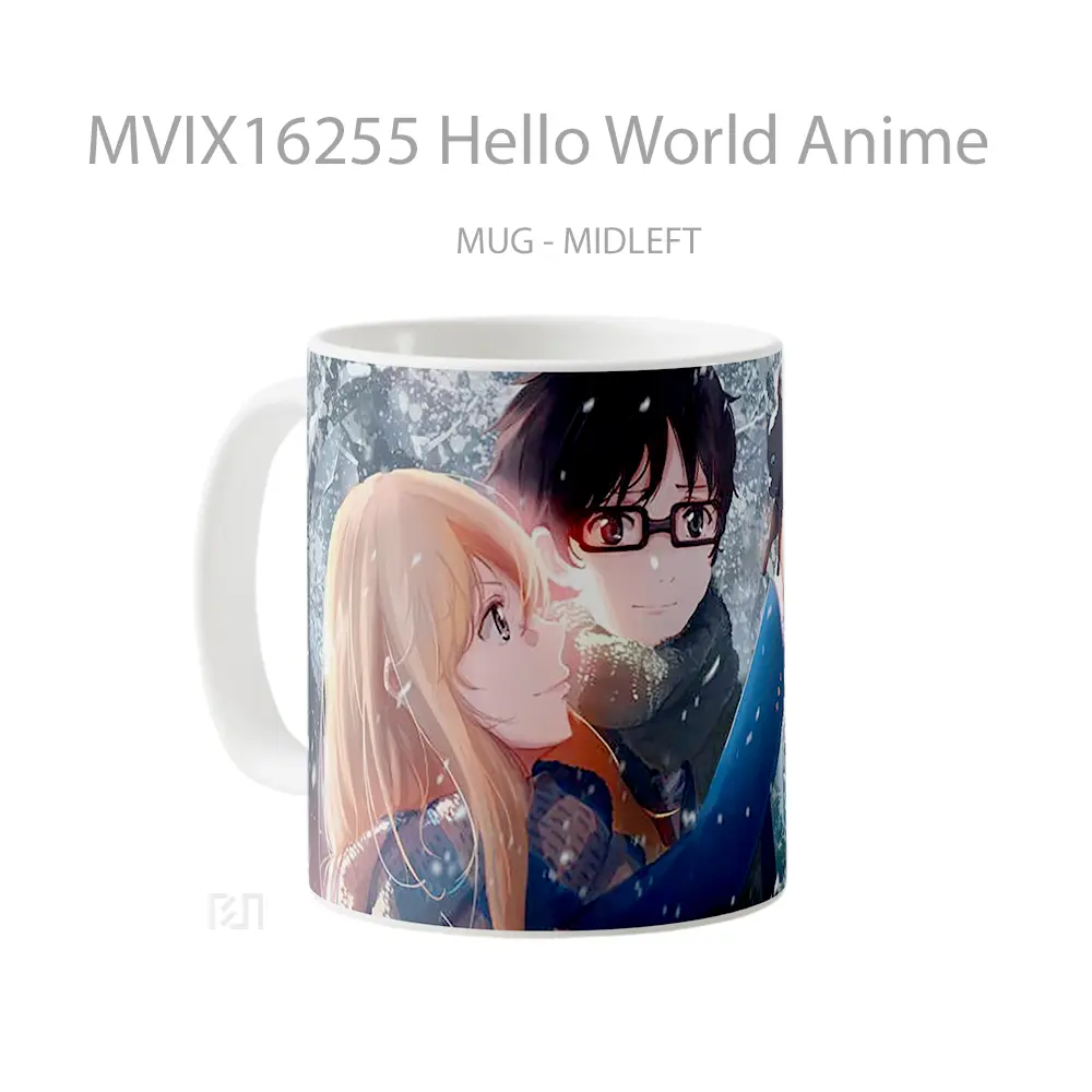 Mug Hello World Anime Full Wrap Lanscape - All-side / Desain