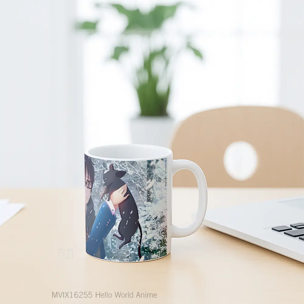 Mug Hello World Anime Full Wrap Lanscape - All-side / Desain