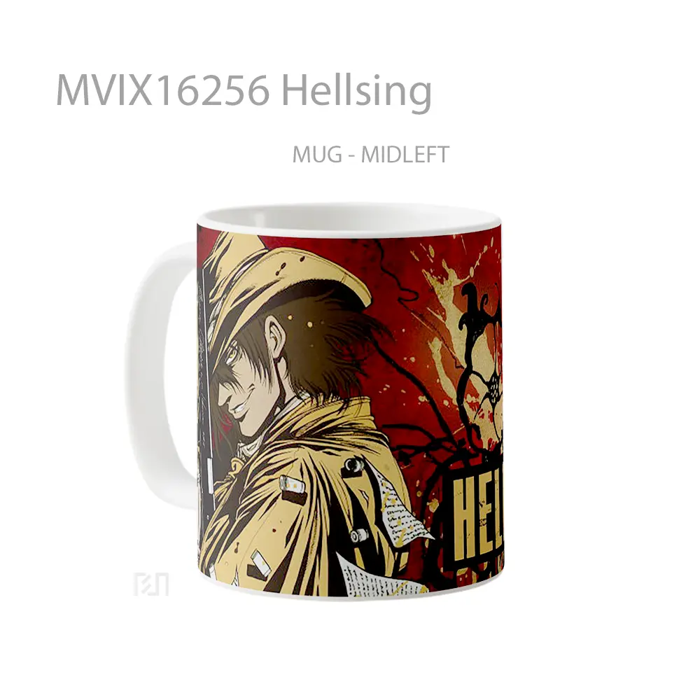 Mug Hellsing Full Wrap Lanscape - All-side / Desain