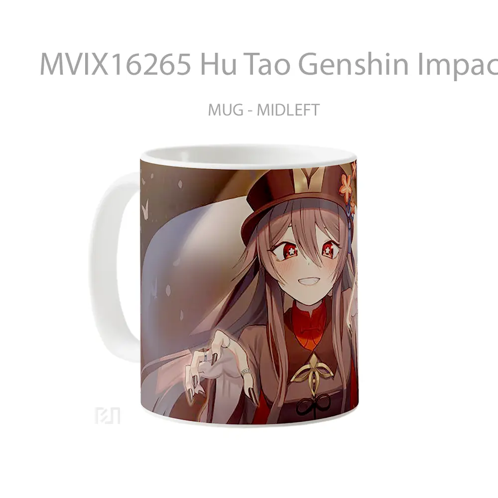 Mug Hu Tao Genshin Impact Full Wrap Lanscape - All-side / Desain