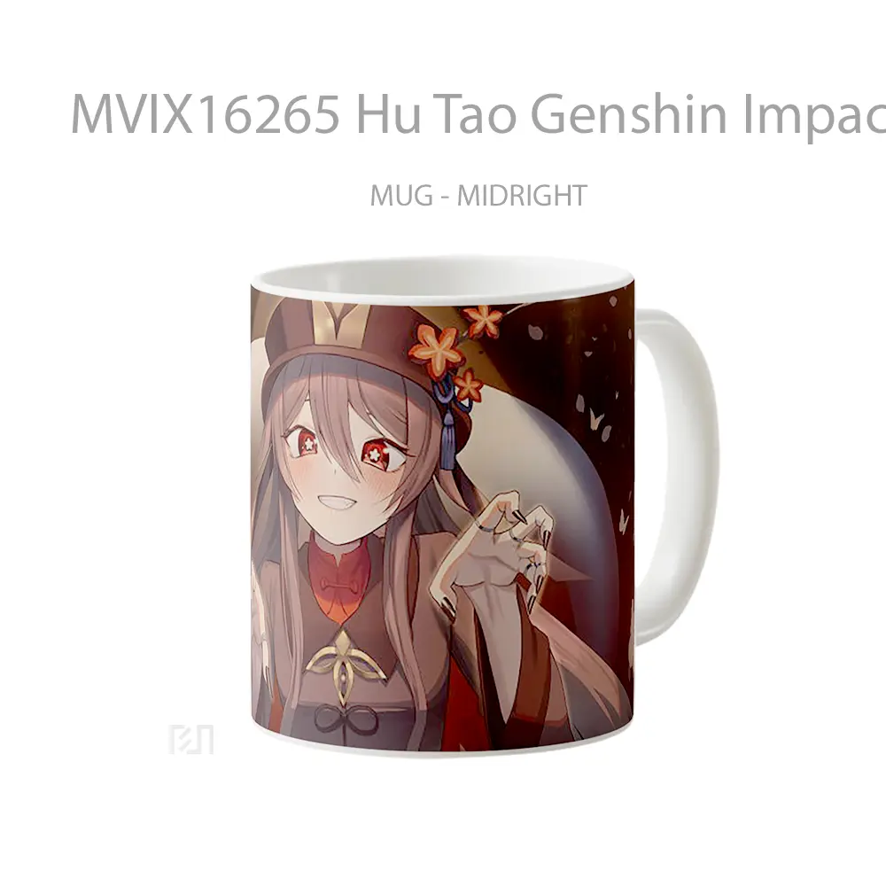 Mug Hu Tao Genshin Impact Full Wrap Lanscape - All-side / Desain