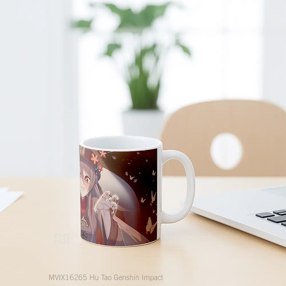 Mug Hu Tao Genshin Impact Full Wrap Lanscape - All-side / Desain