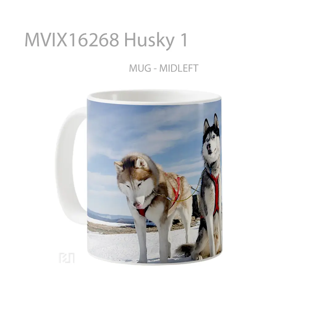 Mug Husky 1 Full Wrap Lanscape - All-side / Desain