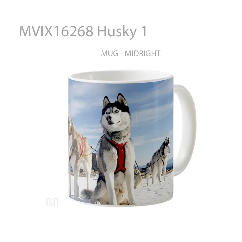 Mug Husky 1 Full Wrap Lanscape - All-side / Desain