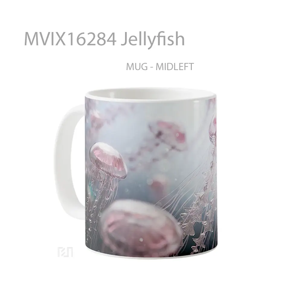 Mug Jellyfish Full Wrap Lanscape - All-side / Desain