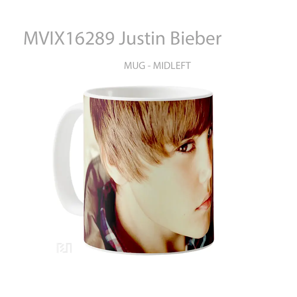 Mug Justin Bieber Full Wrap Lanscape - All-side / Desain