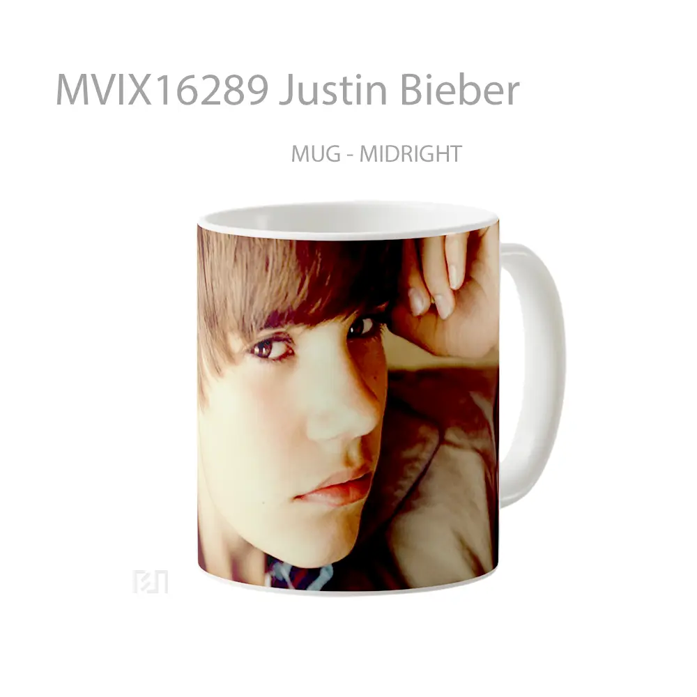 Mug Justin Bieber Full Wrap Lanscape - All-side / Desain