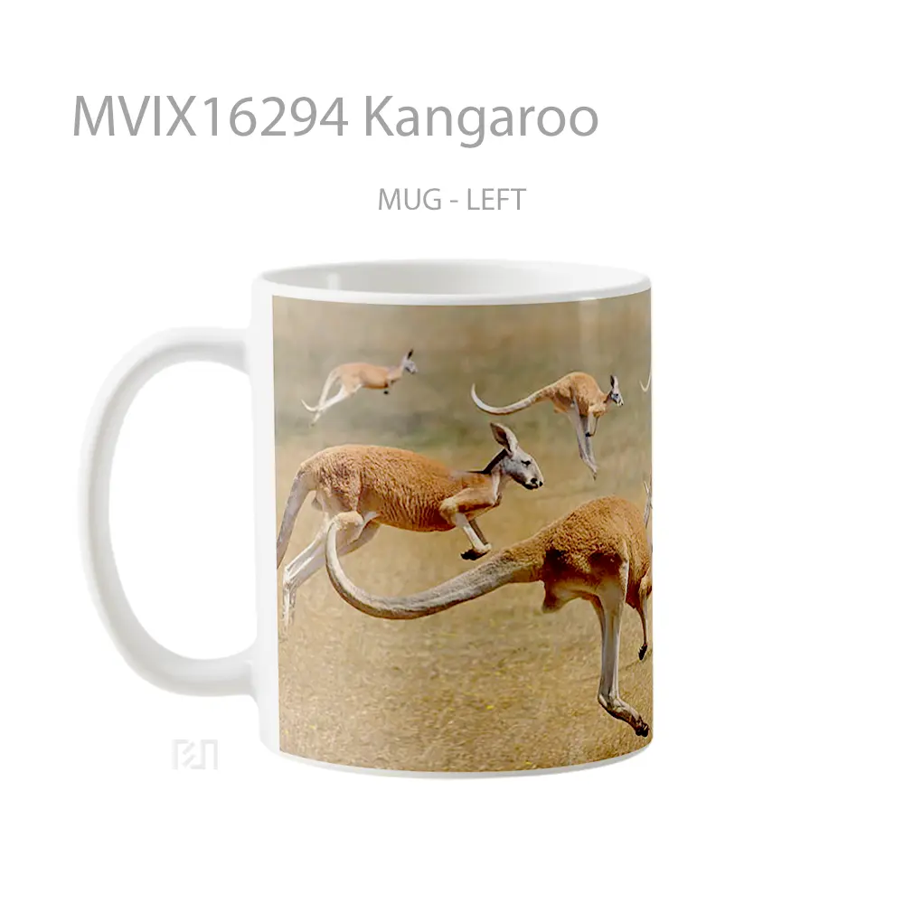 Mug Kangaroo Full Wrap Lanscape - All-side / Desain
