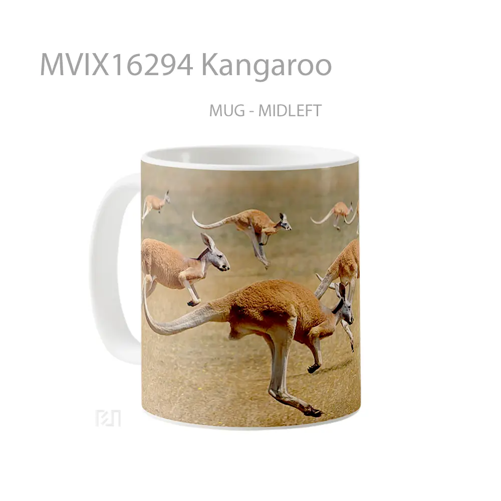 Mug Kangaroo Full Wrap Lanscape - All-side / Desain