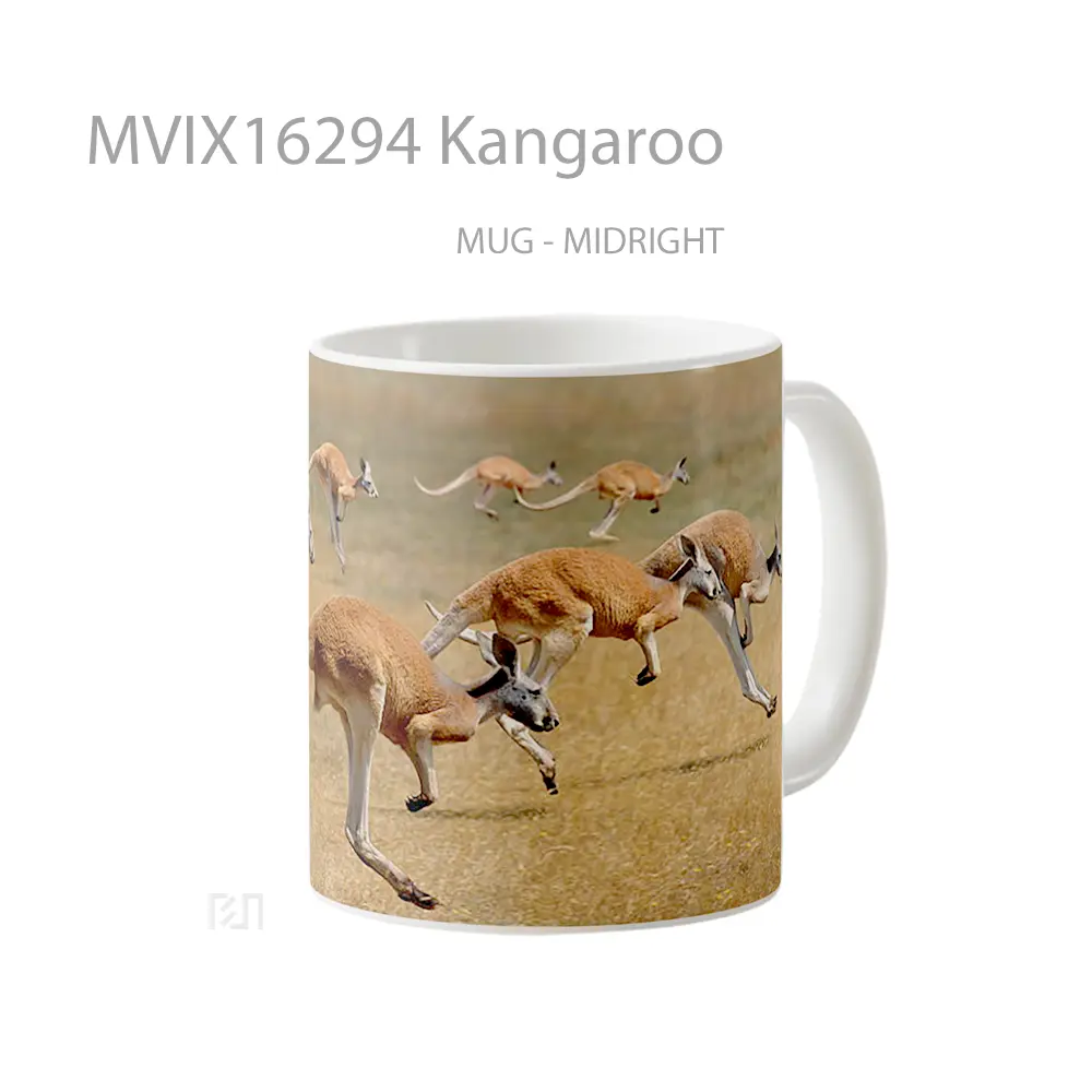 Mug Kangaroo Full Wrap Lanscape - All-side / Desain