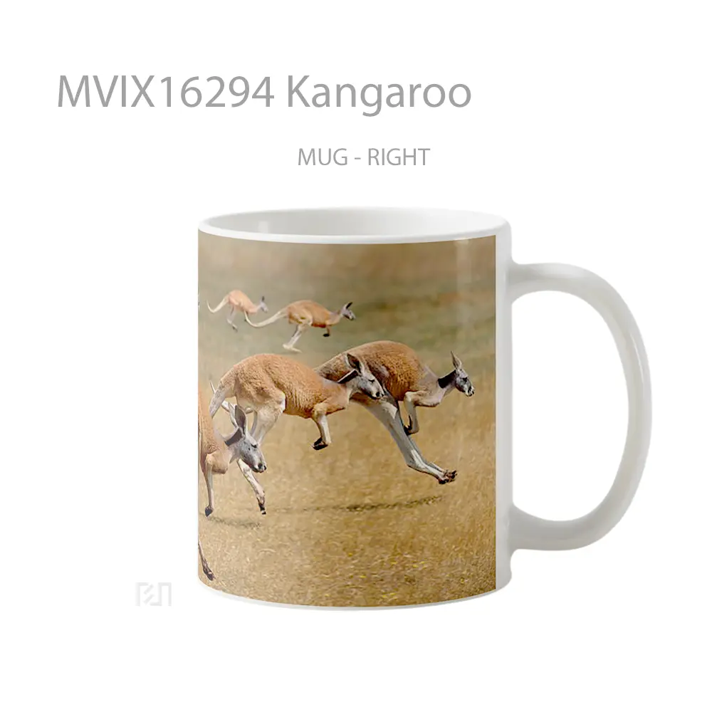Mug Kangaroo Full Wrap Lanscape - All-side / Desain
