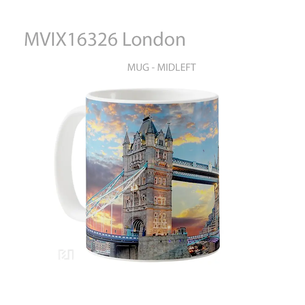 Mug London Full Wrap Lanscape - All-side / Desain