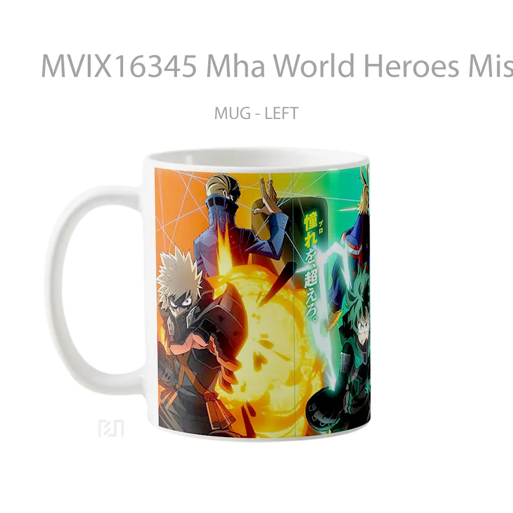 Mug Mha World Heroes Mission Full Wrap Lanscape - All-side / Desain
