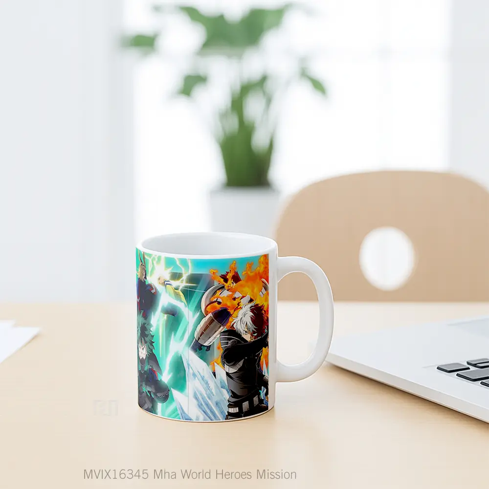 Mug Mha World Heroes Mission Full Wrap Lanscape - All-side / Desain