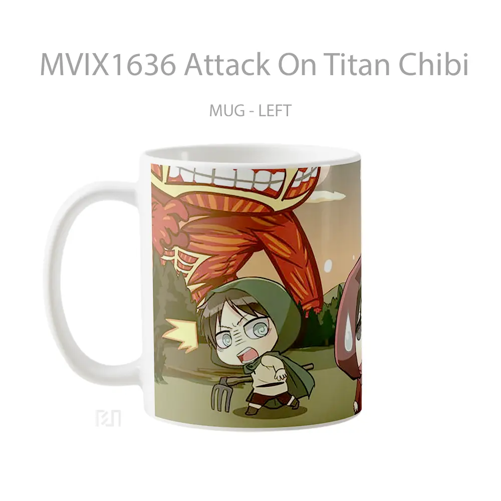 Mug Attack On Titan Chibi Full Wrap Lanscape - All-side / Desain