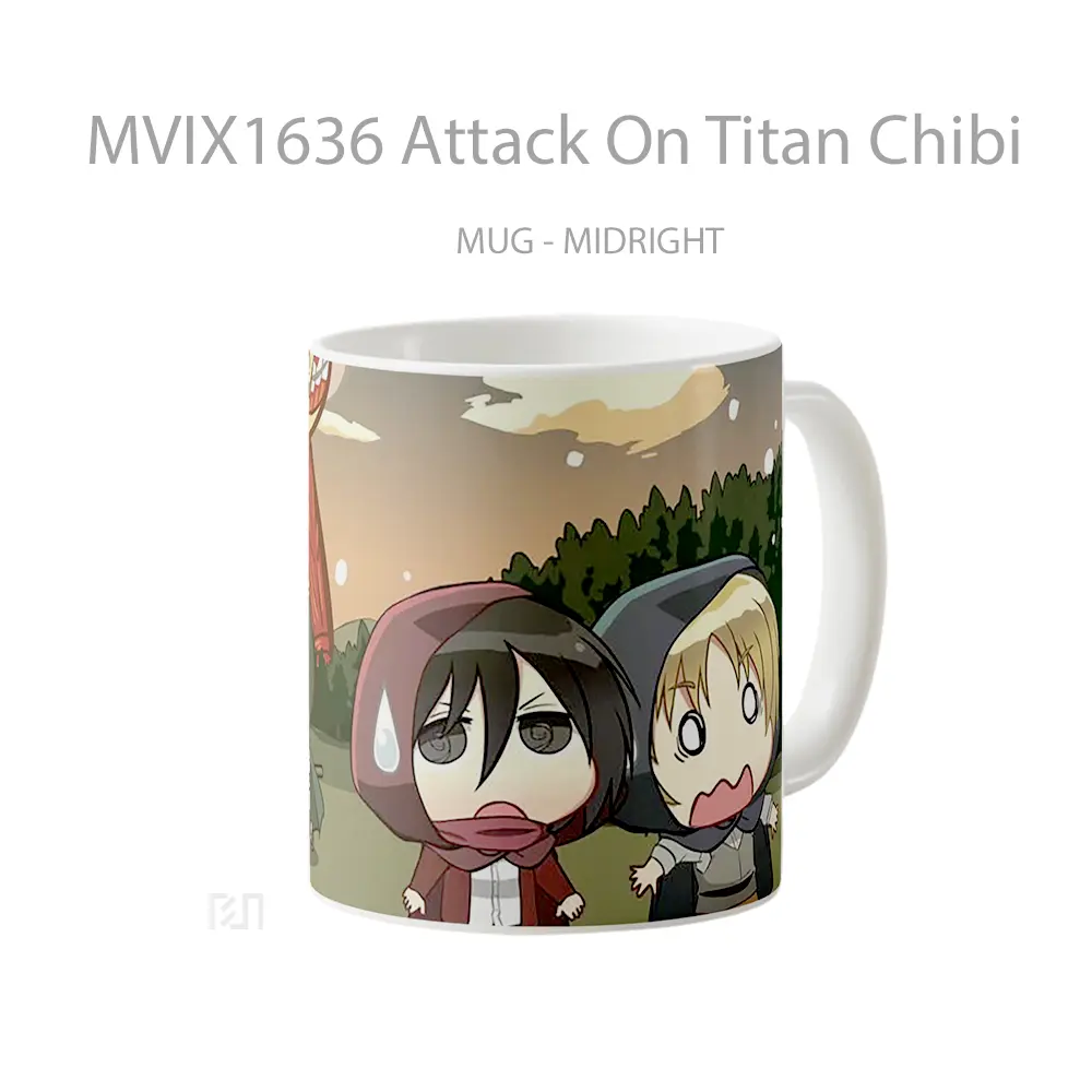 Mug Attack On Titan Chibi Full Wrap Lanscape - All-side / Desain