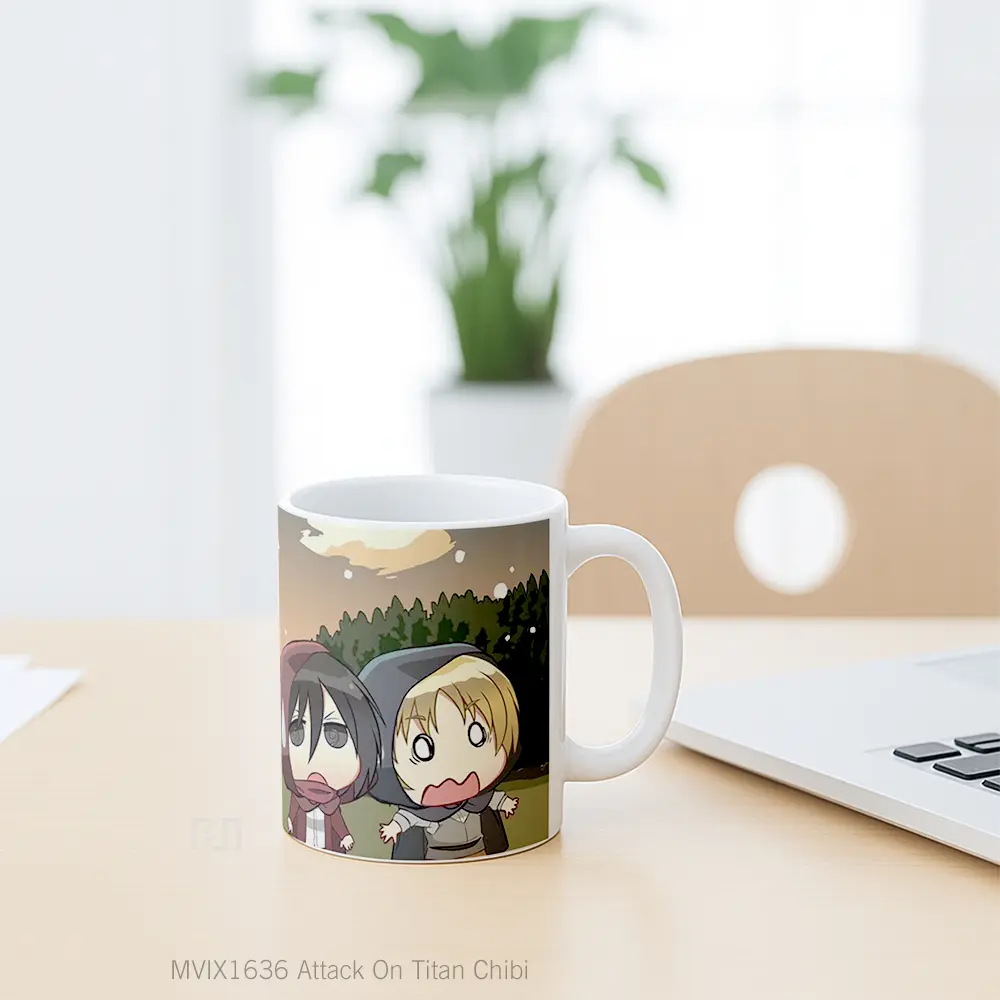 Mug Attack On Titan Chibi Full Wrap Lanscape - All-side / Desain