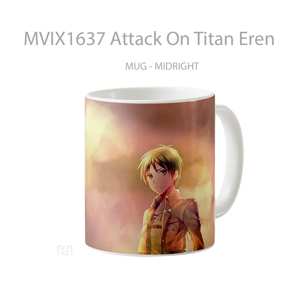 Mug Attack On Titan Eren Full Wrap Lanscape - All-side / Desain