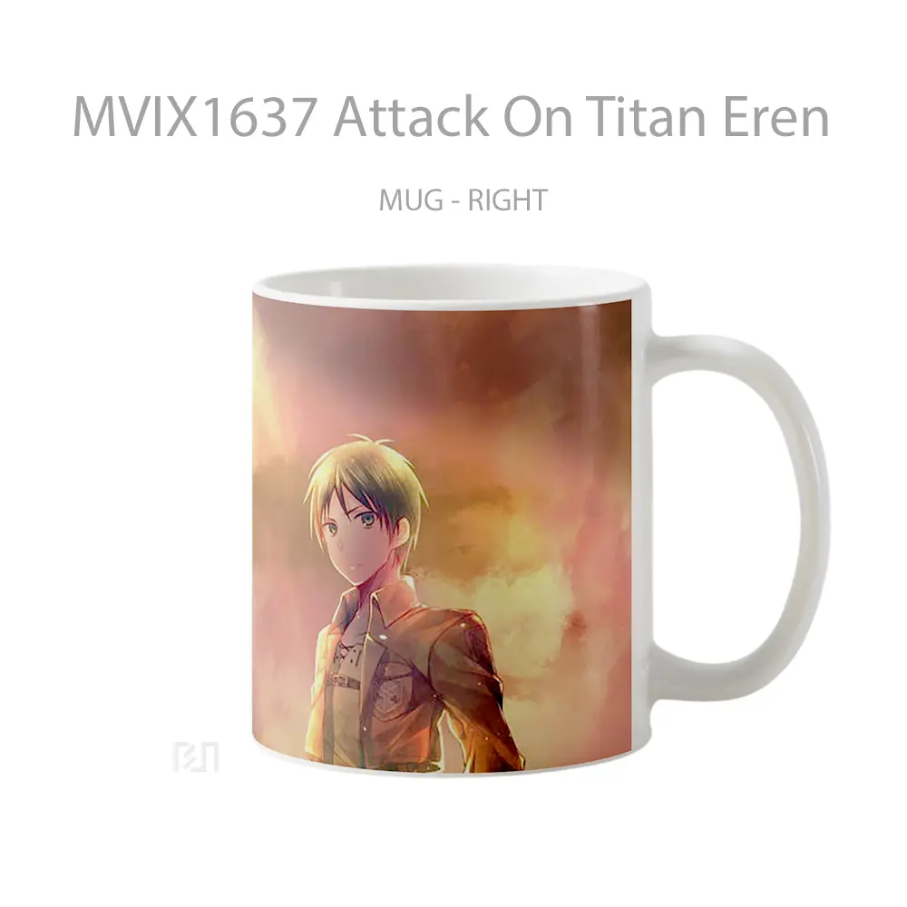Mug Attack On Titan Eren Full Wrap Lanscape - All-side / Desain
