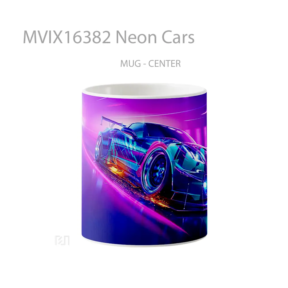 Mug Neon Cars Full Wrap Lanscape