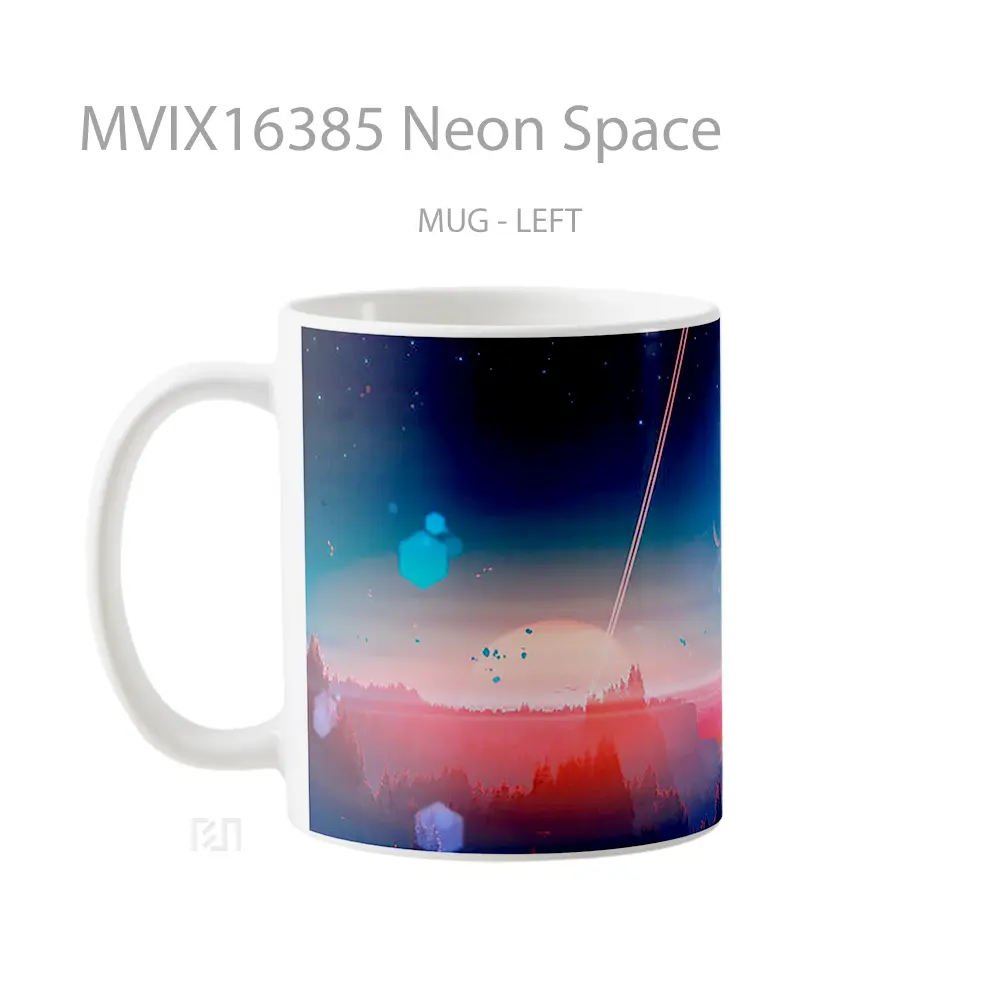 Mug Neon Space Full Wrap Lanscape - All-side / Desain