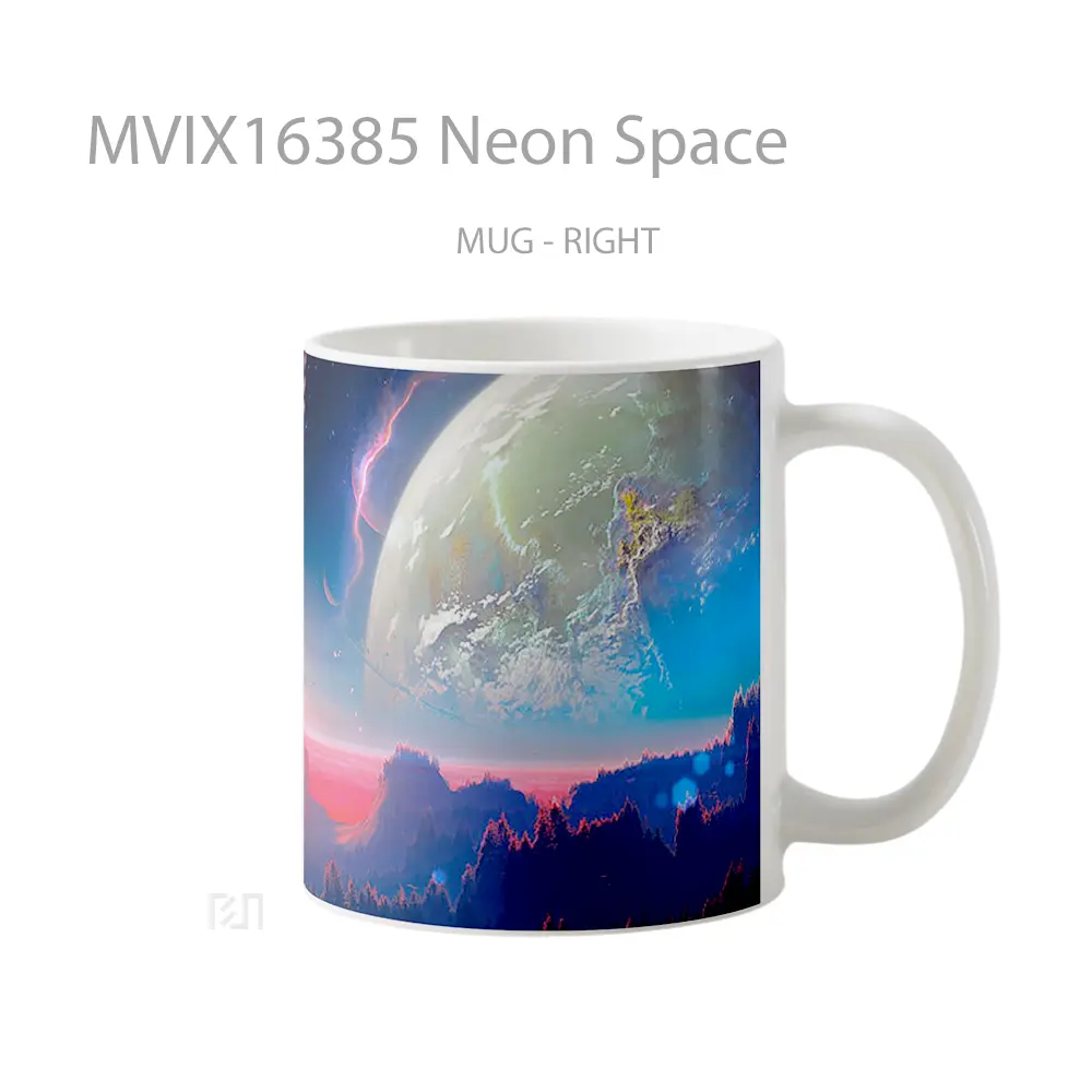 Mug Neon Space Full Wrap Lanscape - All-side / Desain